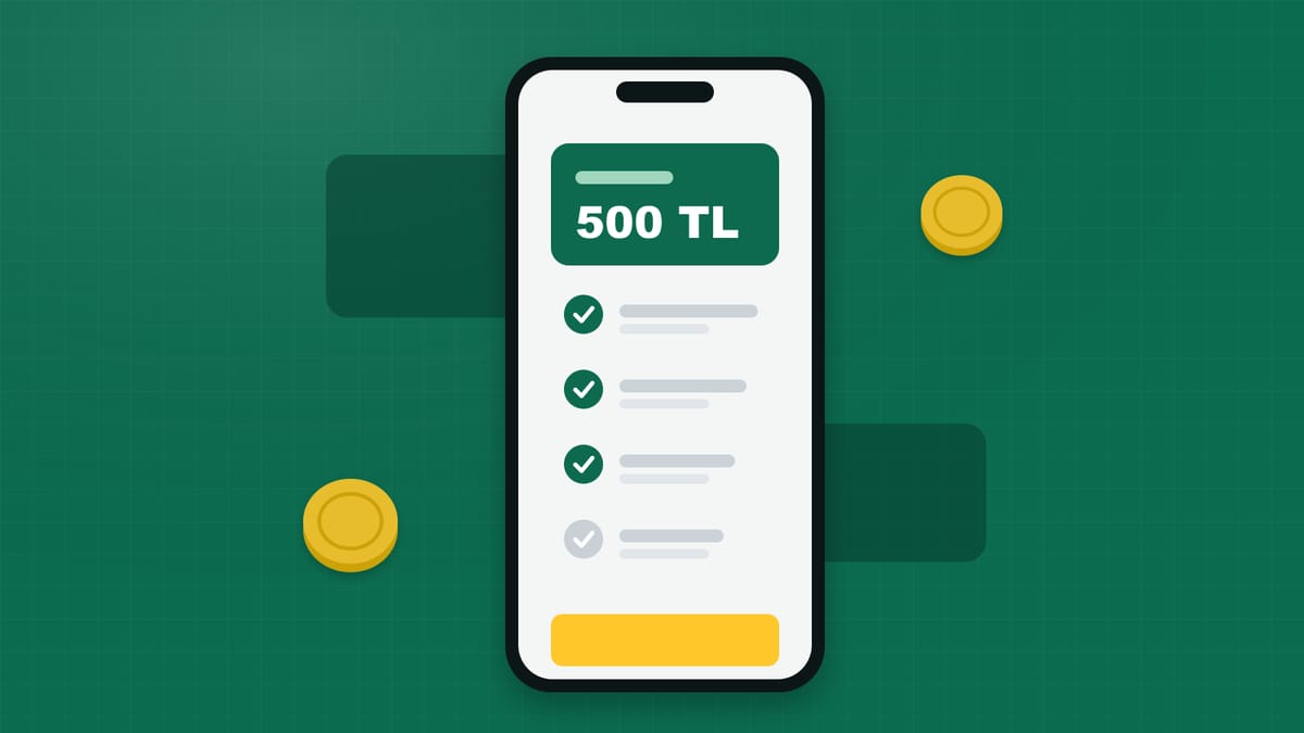 Telefon ekranında deneme bonusu kartı ve tamamlanan kayıt adımları